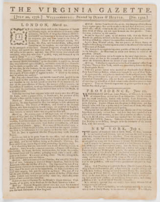 SCNP1969.1.8, The Virginia Gazette, No. 1302, July 20, 1776