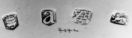 C1120. Salver, marks.