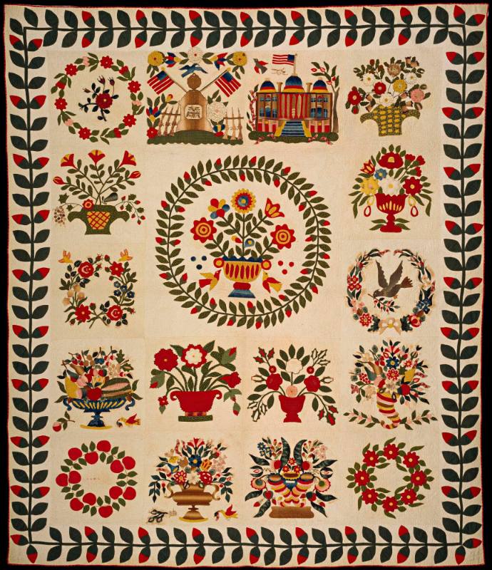 Quilt, Appliquéd Baltimore Album – Works – eMuseum