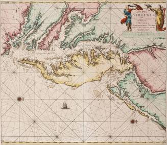 Pas Kaart/ Van Zee Kusten van / VIRGINIA/ Tusschen/ C. Henry en t Hooge Land van Renselaars Hocek...
