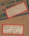 Labels from back of frame 2017-307