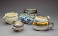 1990-75, Chamber Pot. Shown with Chamber Pots 1991-1072,1A-D, 1991-978, 1991-895, 1968-19 and 1…