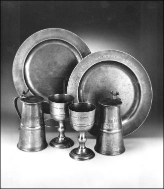 C1998-25: 1973-242,1-2 chalice - 1973-243,1-2 flagon - 1973-244,1-2 dish

